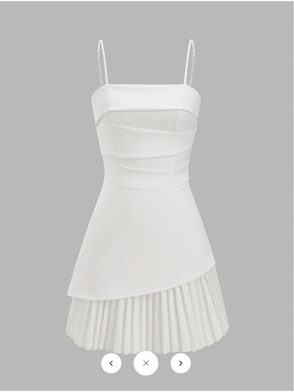 NWT Commense Pleated Hem Asymmetrical Cami Mini Dress Sz M